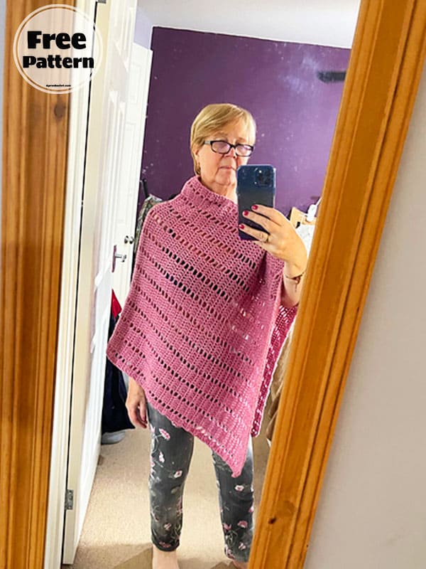 Symmetrical Rectangle Poncho Crochet Pattern Free