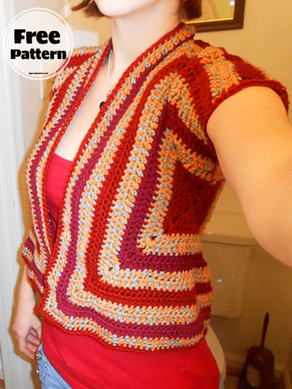 Two Square Free Pattern Crochet Bolero Easy
