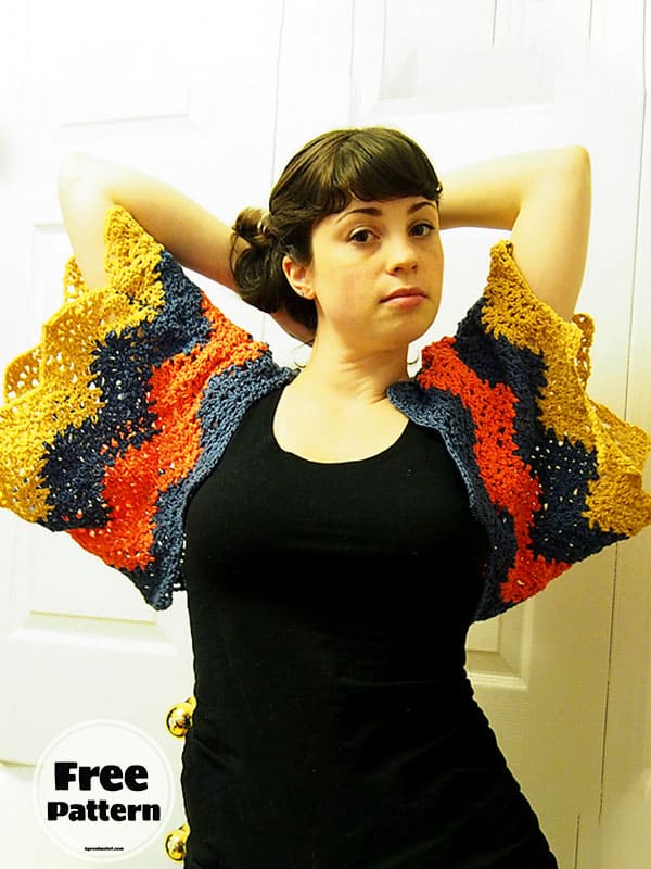 Zigzag Crochet Shrug Free Pattern