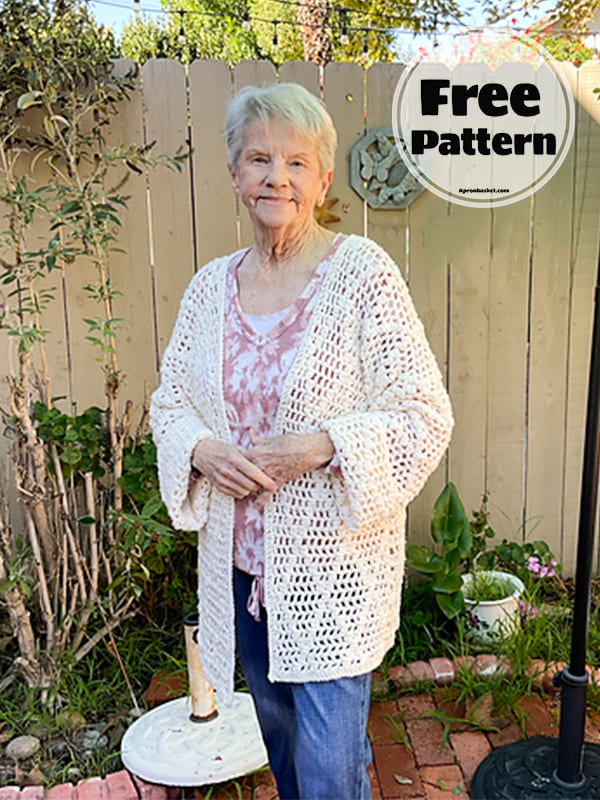 filet mesh crochet cardigan pattern-2