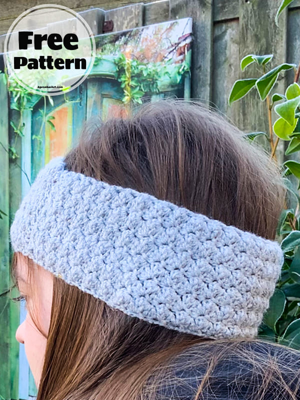 textured ear warmer headband crochet tutorial