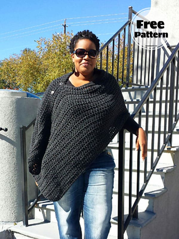 Basic Crochet Poncho Pattern PDF Free 