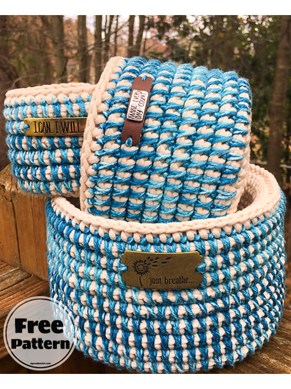 Free Crochet Mosaic Basket Pattern-2