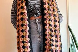 granny-cluster-crochet-scarf-free-pattern
