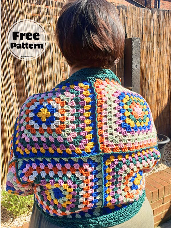 Granny Square Crochet Bolero Sleeves Free Pattern 