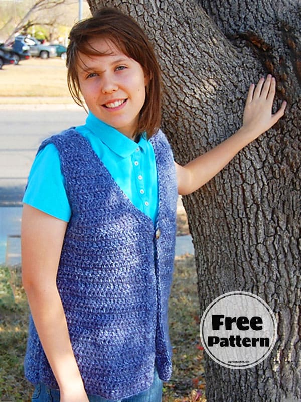 Grey Easy Crochet Vest Pattern Free