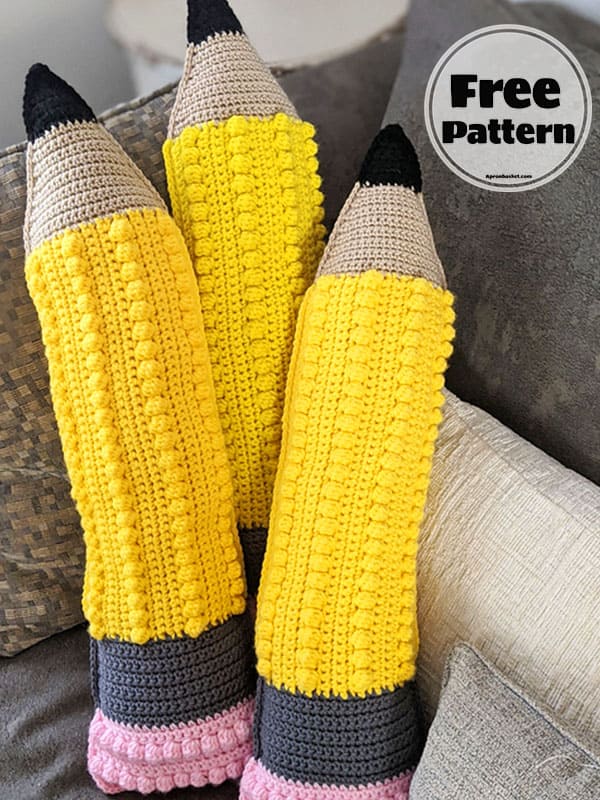 Pencil Easy Crochet Pillow Pattern Free