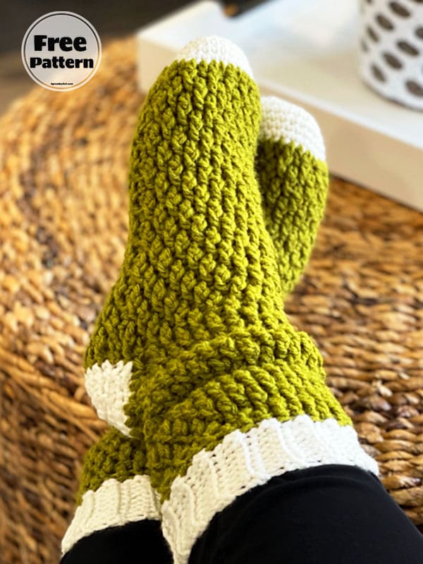 Thick Free Crochet Slipper Sock Pattern