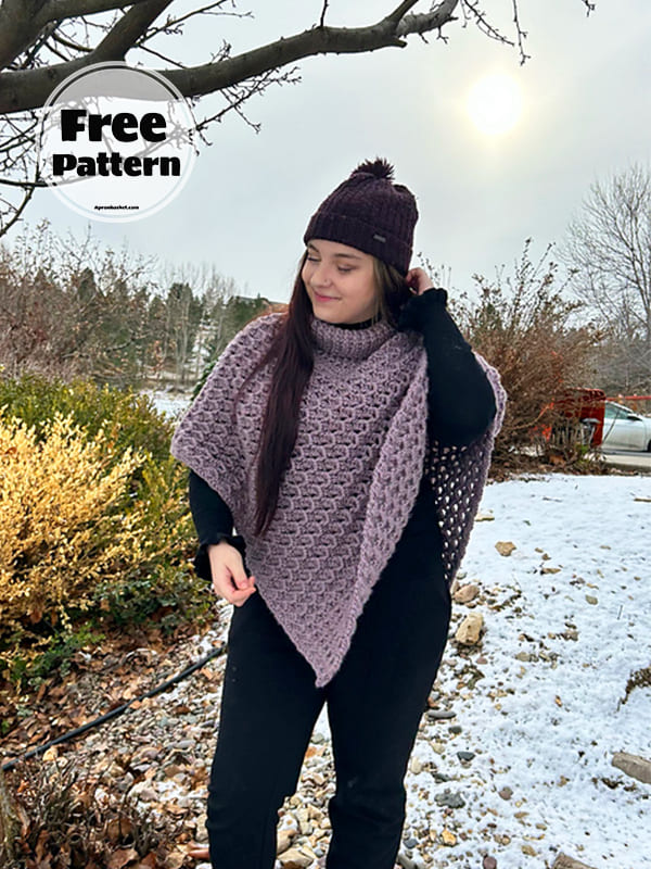 Turtleneck Crochet A Poncho Easy Free Pattern