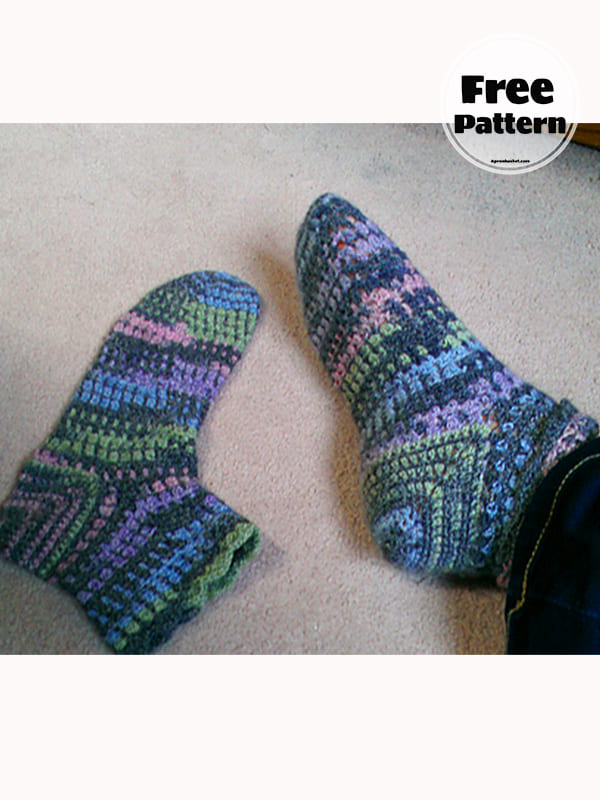 Free Crochet Slipper Socks Pattern